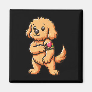 Goldendoodle I Love Grandma Funny Dog Tattoo Magnet
