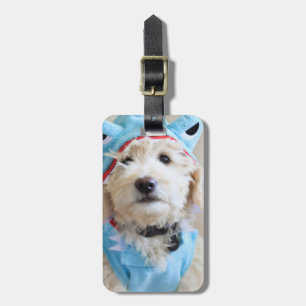 Goldendoodle In Shark Costume Luggage Tag