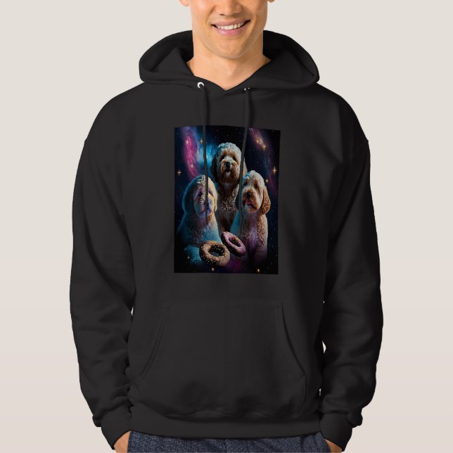 Goldendoodle In Space With Donuts Cute Doodle Boys Hoodie (Front)