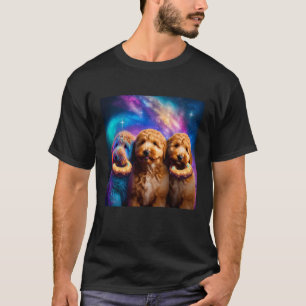 Goldendoodle In Space With Donuts Cute Doodle Boys T-Shirt