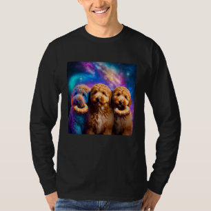 Goldendoodle In Space With Donuts Cute Doodle Boys T-Shirt