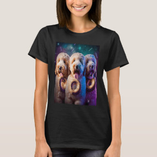 Goldendoodle In Space With Donuts Cute Doodle Boys T-Shirt