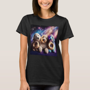 Goldendoodle In Space With Donuts Cute Doodle Boys T-Shirt