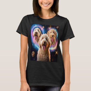 Goldendoodle In Space With Donuts Cute Doodle Boys T-Shirt