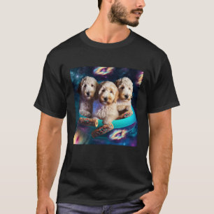 Goldendoodle In Space With Donuts Cute Doodle Boys T-Shirt