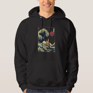 Goldendoodle Japanese Kanagawa Wave Surf Dog Hoodie