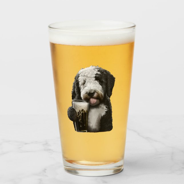 Goldendoodle, Labradoodle, bernedoodle funny  gift Glass (Front Filled)