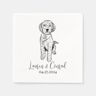 Goldendoodle Labradoodle Custom.Napkin Dog Wedding Napkin