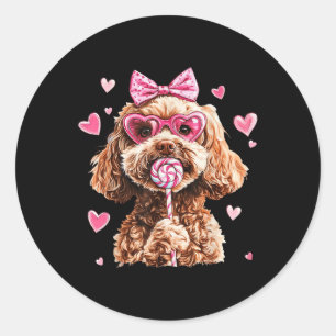 Goldendoodle Love Heart On Golden Doodle Lover Classic Round Sticker