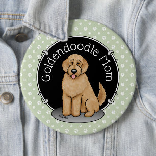 Goldendoodle Mum Doodle Mum (golden red) Dog mum 6 Cm Round Badge
