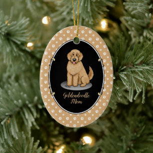 Goldendoodle Mum Doodle Mum (golden red) Dog mum Ceramic Tree Decoration