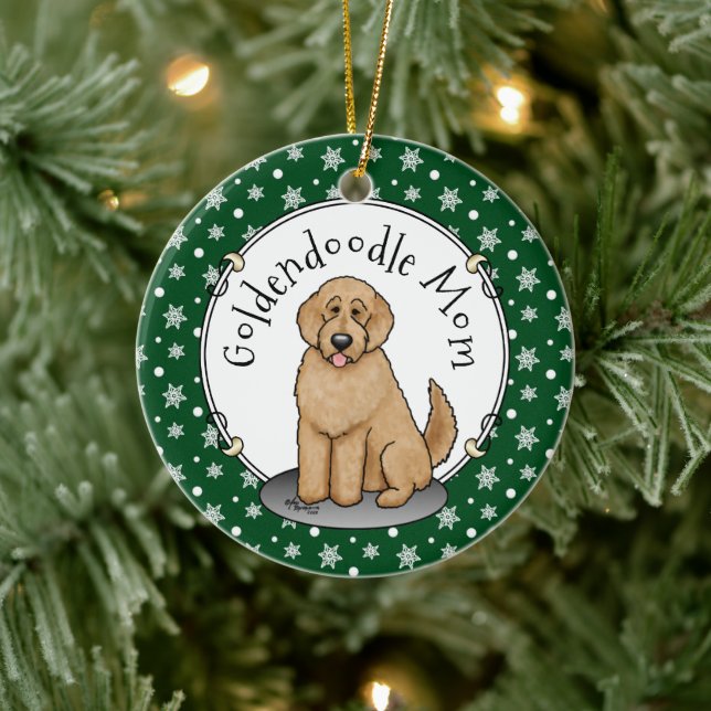 Goldendoodle Mum Doodle Mum (golden red) Dog mum Ceramic Tree Decoration (Tree)