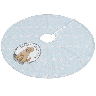 Goldendoodle Mum Doodle Mum (golden red) Dog mum Fleece Tree Skirt