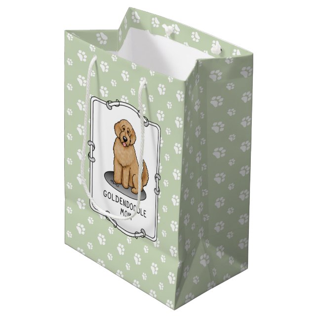 Goldendoodle Mum Doodle Mum (golden red) Dog mum Medium Gift Bag (Front Angled)
