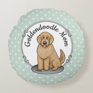 Goldendoodle Mum Doodle Mum (golden red) Dog mum Round Cushion