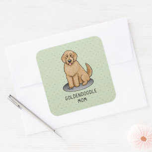 Goldendoodle Mum Doodle Mum (golden red) Dog mum Square Sticker