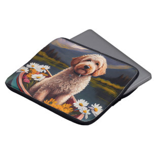 Goldendoodle on a Paddle: A Scenic Adventure Laptop Sleeve