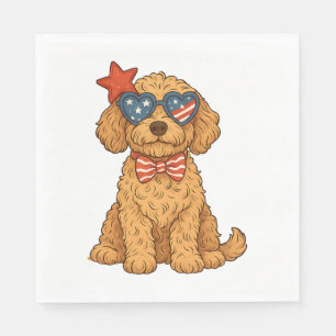 Goldendoodle Patriotic Clipart Napkin
