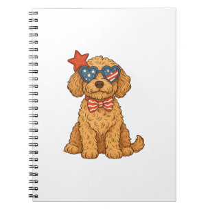 Goldendoodle Patriotic Clipart Notebook
