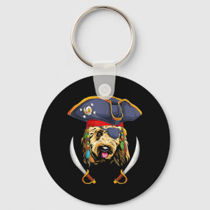 Goldendoodle Pirate Funny Halloween Groodle Dog Key Ring