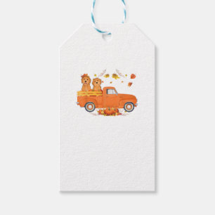 Goldendoodle Pumpkin Truck Fall Leaf Thanksgiving Gift Tags