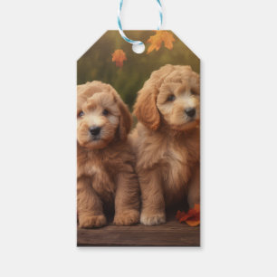 Goldendoodle Puppy Autumn Delight Pumpkin Gift Tags