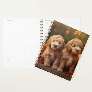 Goldendoodle Puppy Autumn Delight Pumpkin Planner