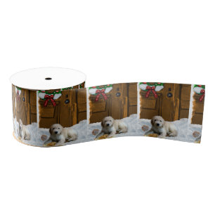 Goldendoodle Puppy Christmas Grosgrain Ribbon