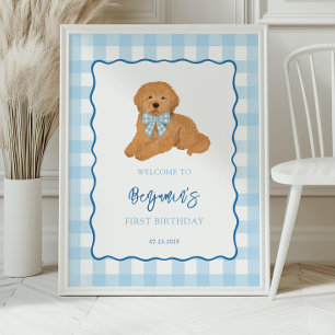 Goldendoodle Puppy Dog Birthday Party Welcome Poster