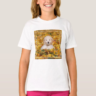 Goldendoodle Puppy In Fall Leaves T-Shirt