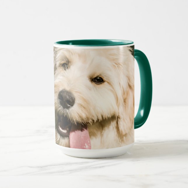 Goldendoodle Puppy Panting Mug (Front Right)