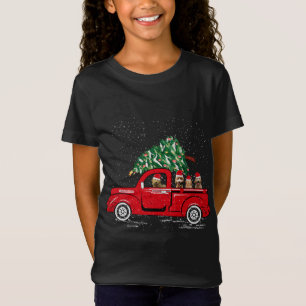 Goldendoodle Riding Red Truck Santa Christmas Paja T-Shirt