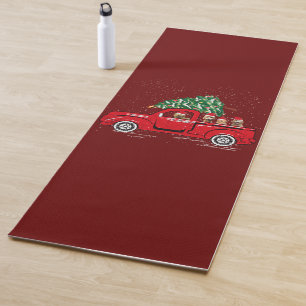 Goldendoodle Riding Red Truck Santa Christmas Paja Yoga Mat