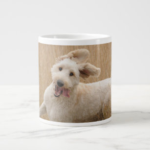 Goldendoodle Runs Through Grass Large Coffee Mug