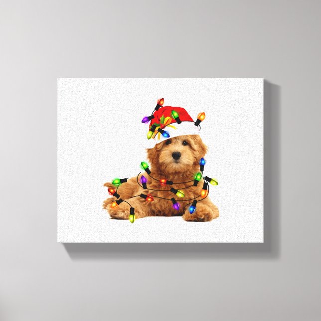 Goldendoodle Santa Dog Canvas Print (Front)