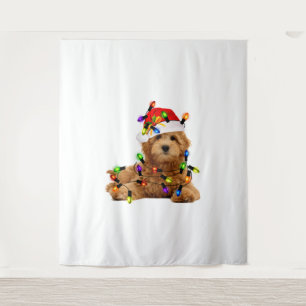 Goldendoodle Santa Dog Tapestry