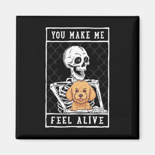 Goldendoodle Skeleton You Make Feel Halloween Me A Magnet