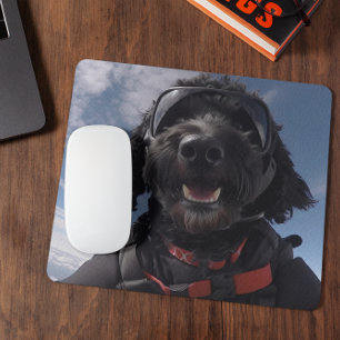 Goldendoodle Skydiving Mouse Pad