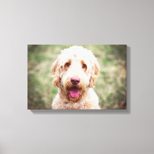 Goldendoodle Smiling Canvas Print (Front)