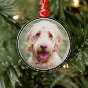 Goldendoodle Smiling Metal Tree Decoration