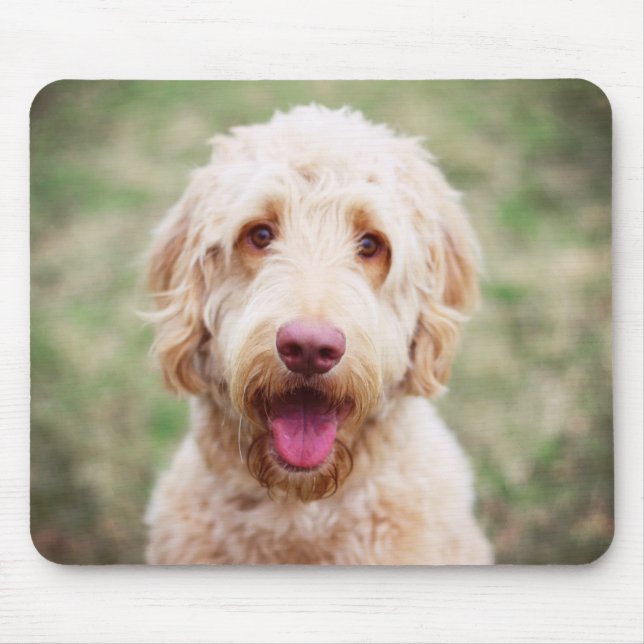 Goldendoodle Smiling Mouse Pad (Front)