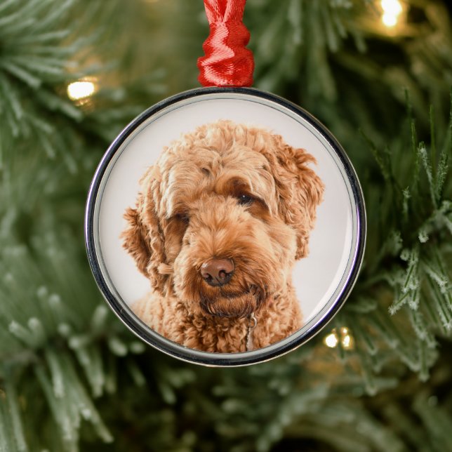 Goldendoodle Studio Portrait Metal Tree Decoration (Tree)