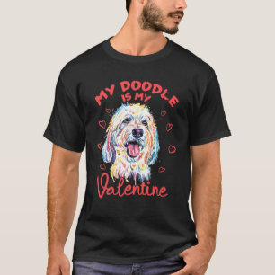 Goldendoodle Valentines Day Doodle Dog Women Golde T-Shirt
