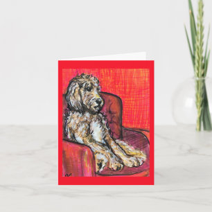Goldendoodle-Waiting for the Party Card
