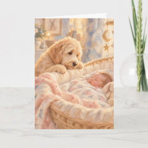 Goldendoodle Welcome New Baby Card