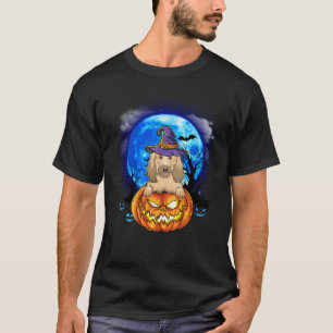 Goldendoodle Witch Moon Pumpkin Scary Halloween Do T-Shirt