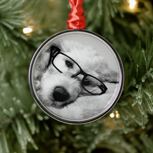 Goldendoodle With Glasses Metal Tree Decoration (Tree)