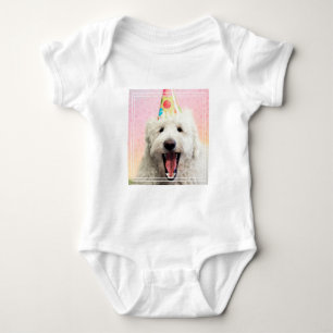Goldendoodle With Party Hat Baby Bodysuit