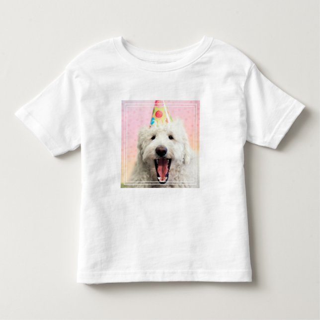 Goldendoodle With Party Hat Toddler T-Shirt (Front)
