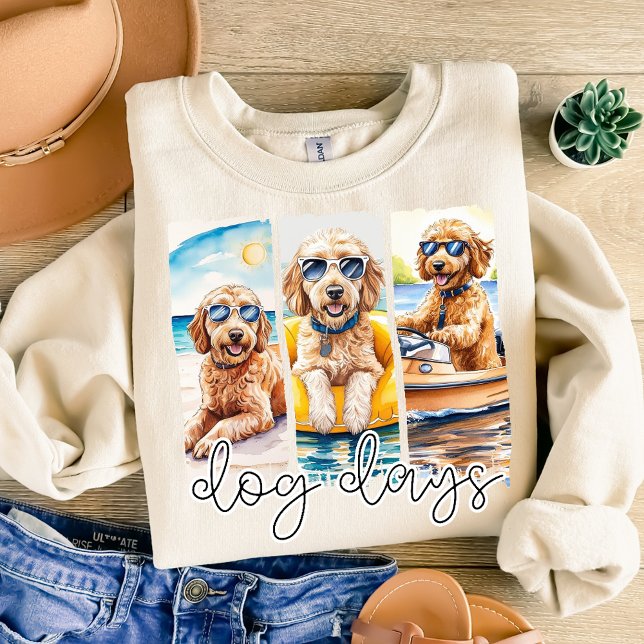 Goldendoodles in Sunglasses Dog Days of Summer Sweatshirt (Creator Uploaded)